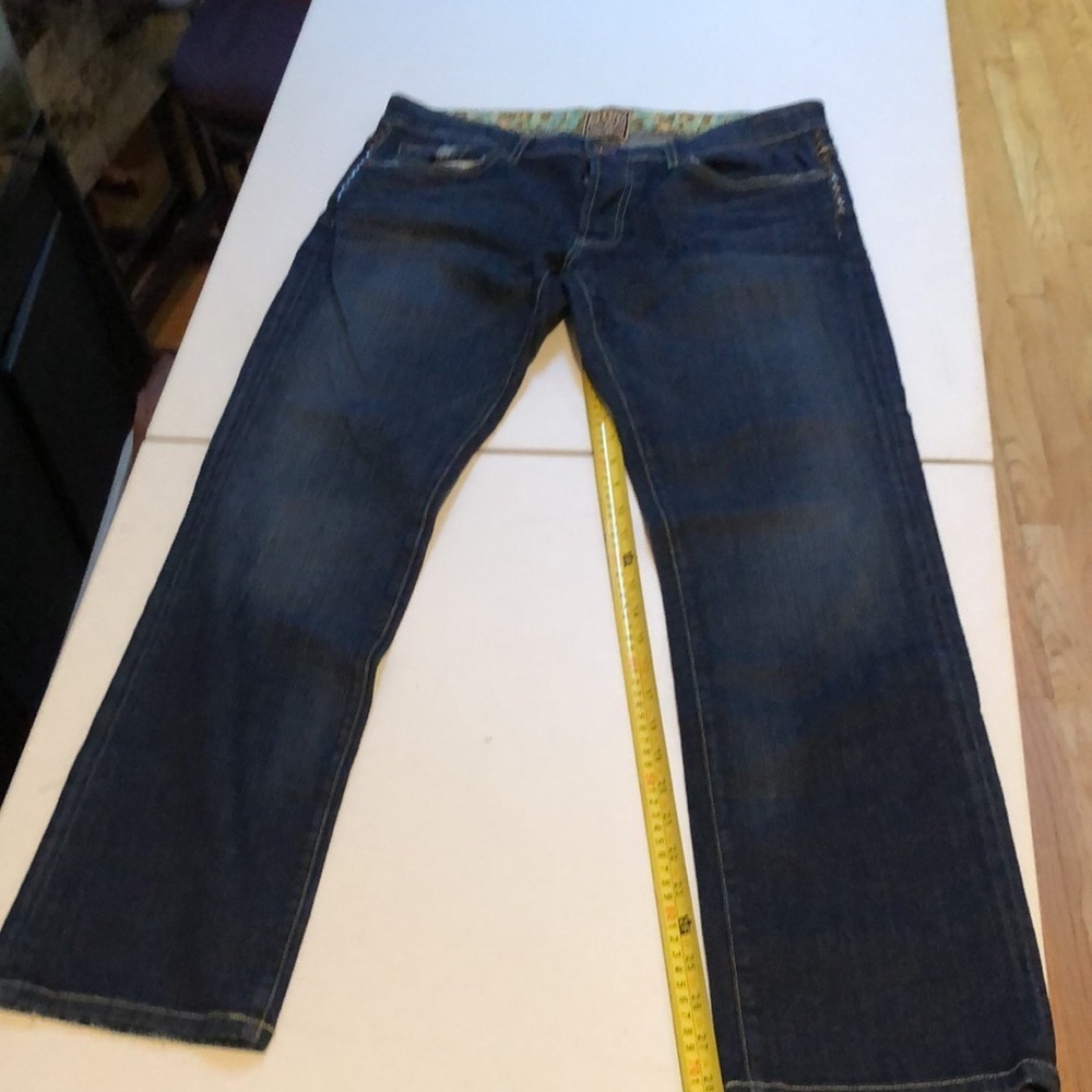 Rich & Skinny size 30 blue denim embellished with brass studs Straight leg